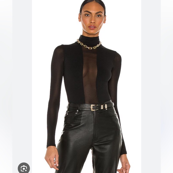 Wolford Dione Sheer Panel String Body Suit in Black size Medium - Picture 3 of 16